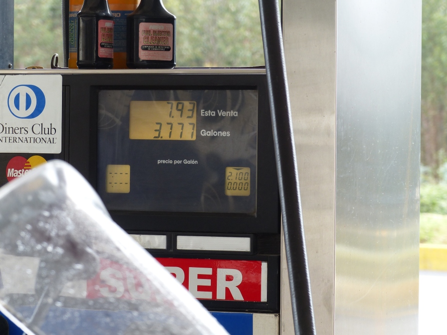 Price of gas in Ecuador.